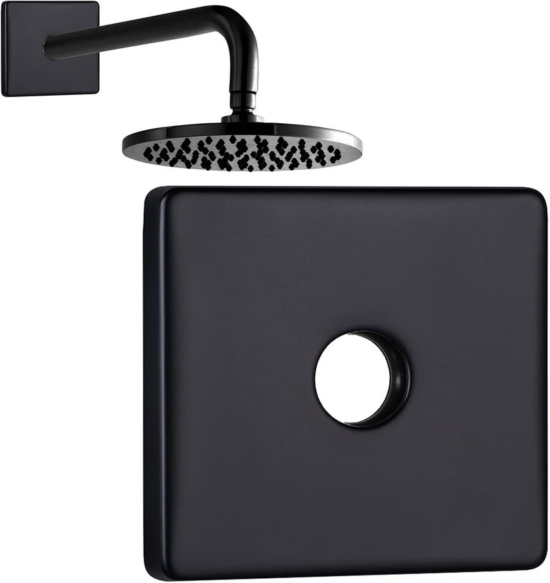 Qulkws 3.5 Inch Large Shower Arm Flange Square Plumbing Cover Plates Square Shower Flange Cover Escutcheon Covers Plate Escutcheon Covers Plate for Showers Head Arms (Matte Black) - Image 1